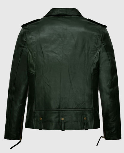 Chris Pine Black Biker Leather Jacket