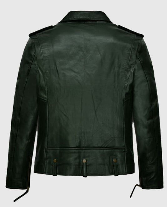 Chris Pine Black Biker Leather Jacket