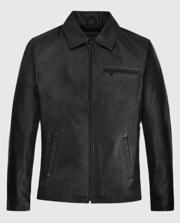 Christian Bale Black Leather Jacket