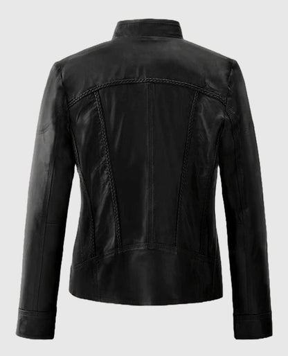 Clova Cafe Racer Black Leather Jacket