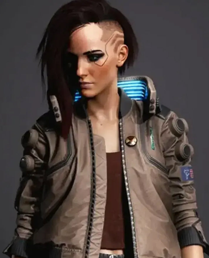 Cyberpunk 2077 Edgerunners Miss V Bomber Leather Jacket