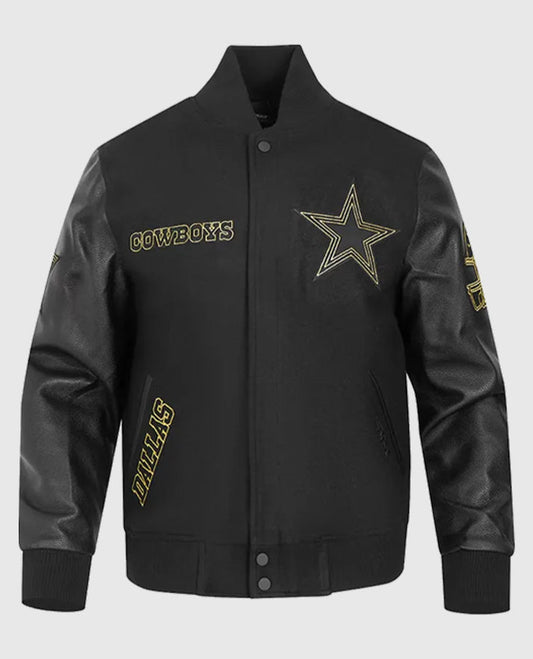 Dallas Cowboys Full Black Varsity Jacket