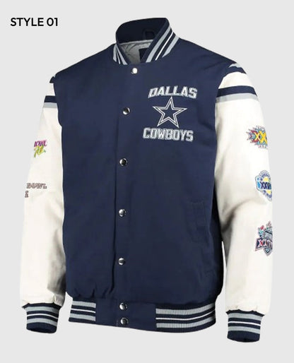 Dallas Cowboys Super Bowl 5x Champions Varsity Jacket