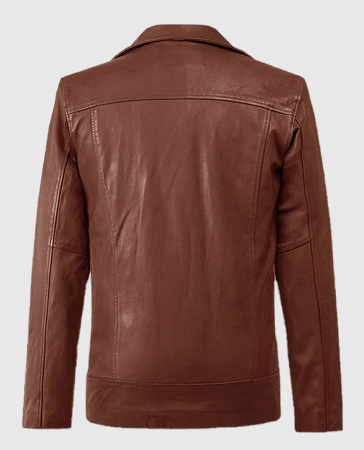 Dauntless Tan Leather Biker Jacket