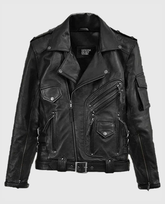 Deadwood Black Moto Leather Jacket