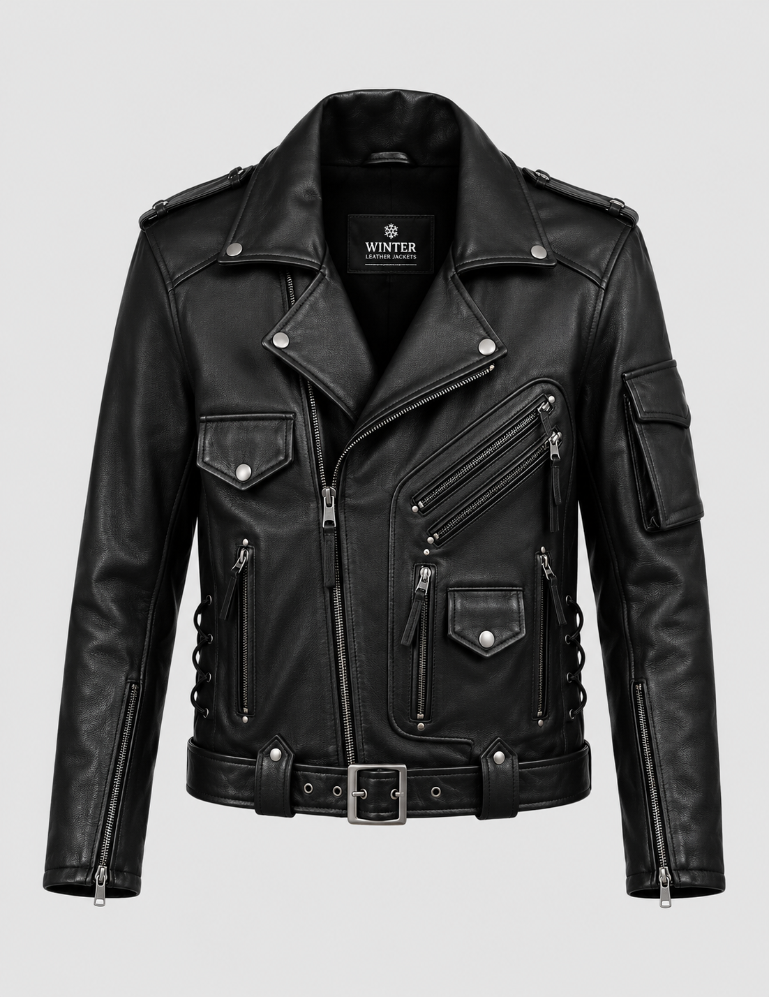Deadwood Black Moto Leather Jacket
