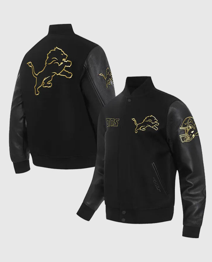 Detroit Lion Black jacket with gold logos