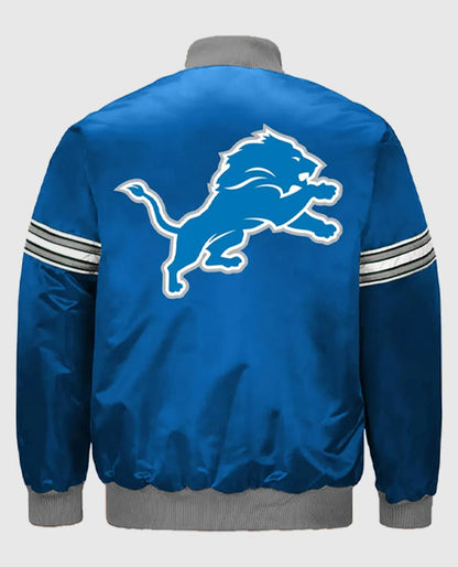 Detroit Lions Blue Satin Jacket