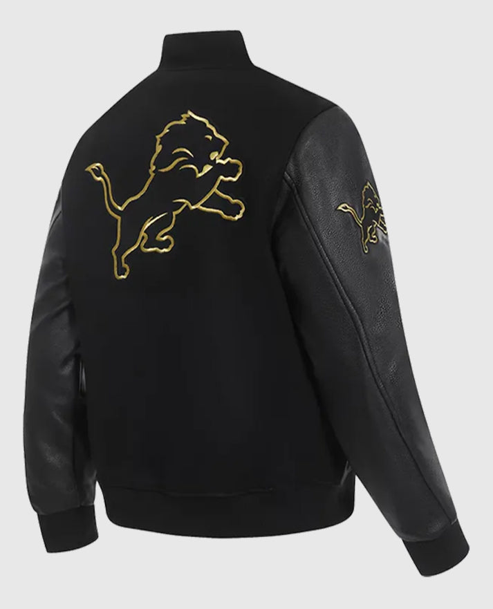 Detroit Lions Black Varsity Jacket
