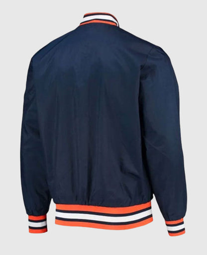 Detroit Tigers Blue Satin Bomber Jacket
