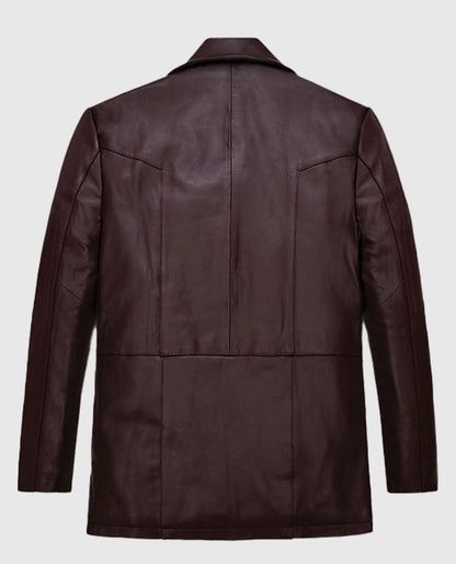 Donnie Brasco Maroon Leather Blazer Jacket