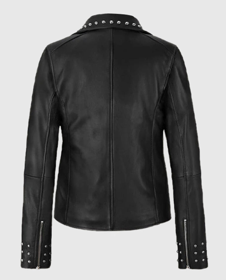 Eva Studded Black Leather Jacket