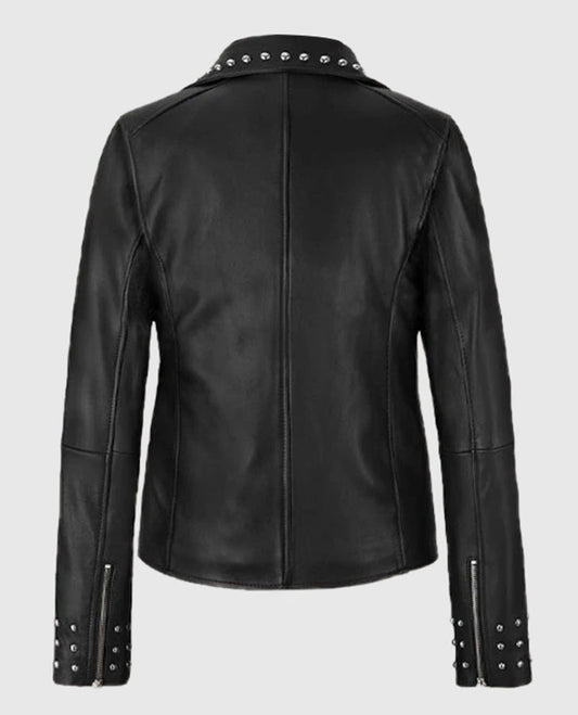 Eva Studded Black Leather Jacket