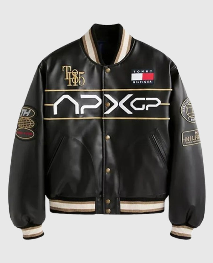 F1 Movie x APXGP Leather Varsity Jacket