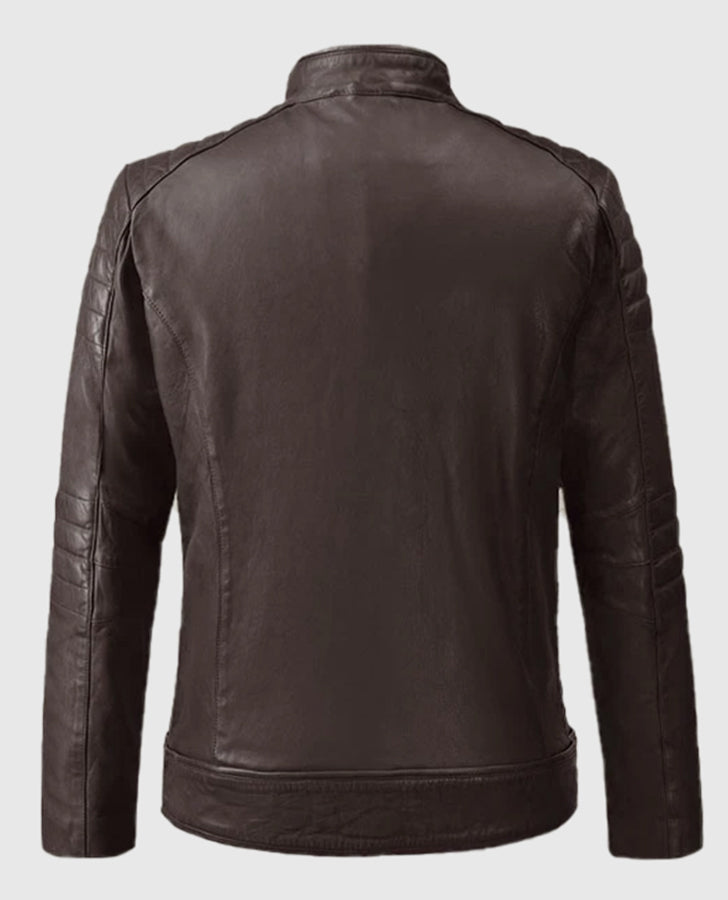 Firefly Moto Brown Leather Biker Jacket