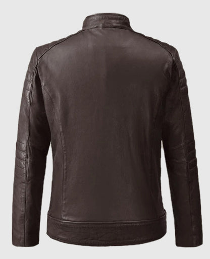 Firefly Moto Brown Leather Biker Jacket