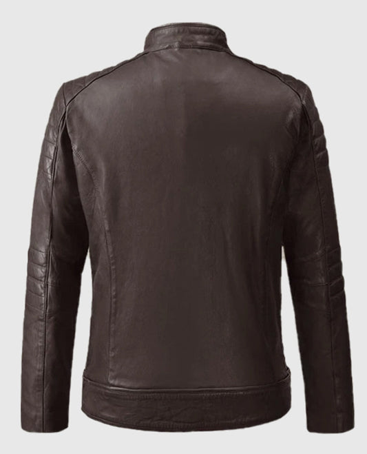 Firefly Moto Brown Leather Biker Jacket
