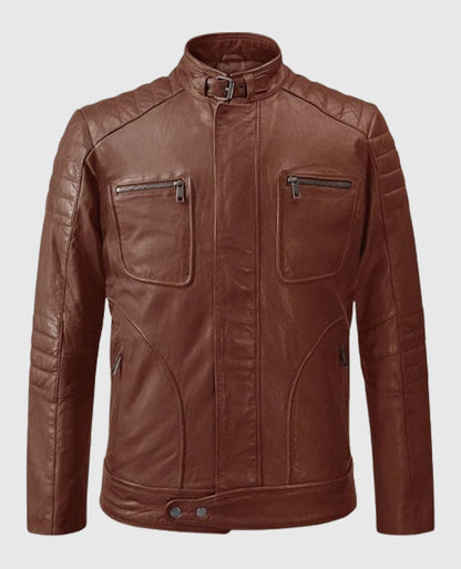 Firefly Moto Tan Biker Leather Jacket