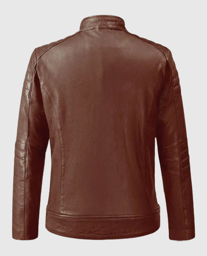 Firefly Moto Tan Leather Biker Jacket