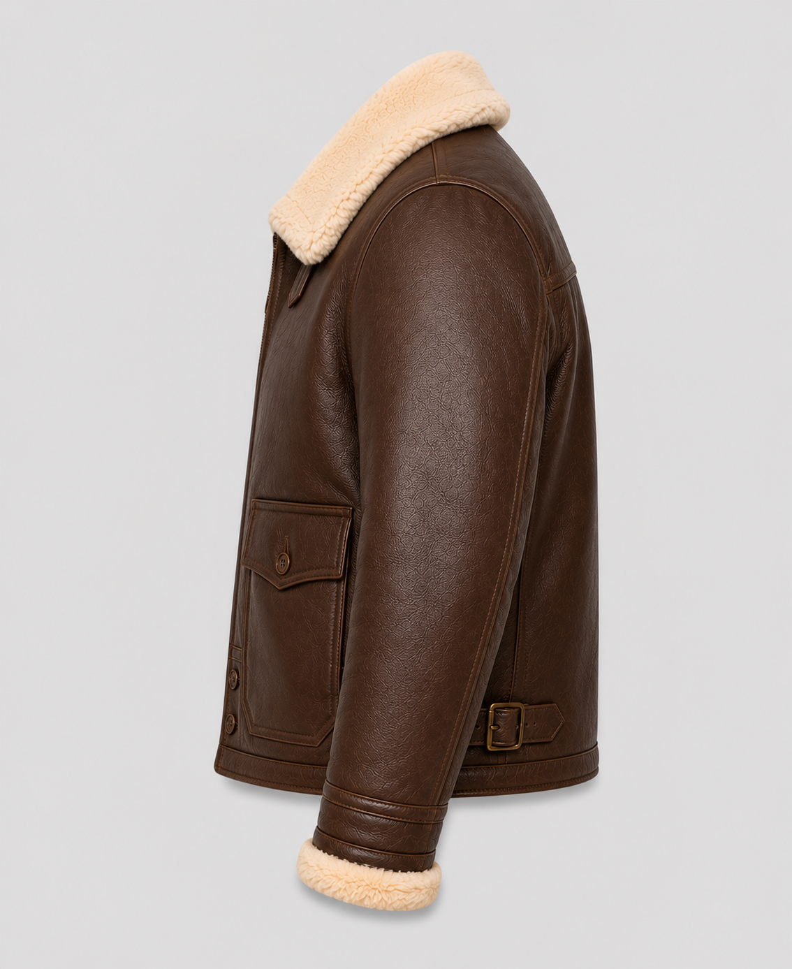 Navy M-445A Flight Brown Shearling Leather Jacket