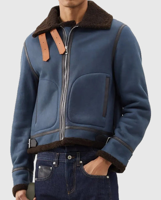 Ghost Michael Rainey Jr Blue Aviator Jacket