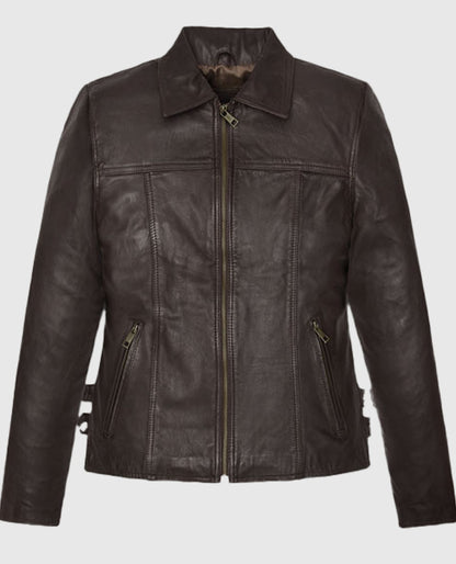 Hailey Baldwin Bieber's Brown Leather Jackets