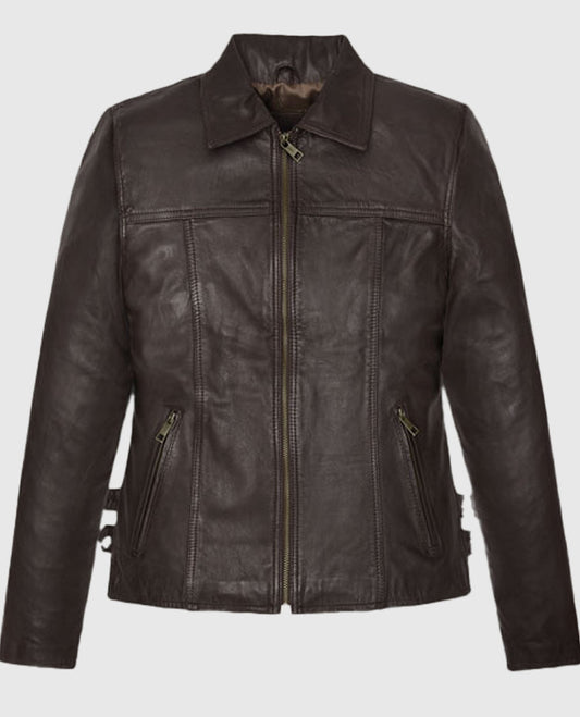 Hailey Baldwin Bieber's Brown Leather Jackets