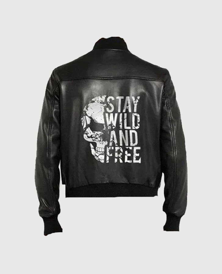 Halloween Stay Wild and Free Leather Jacket