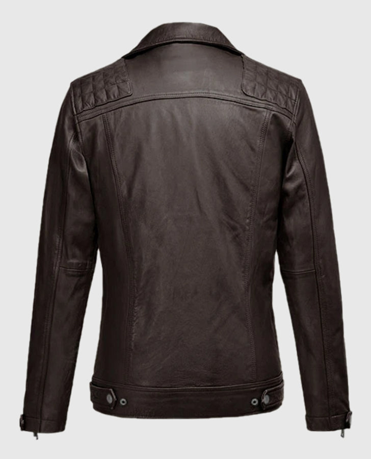Ironwood Brown Leather Biker Jacket