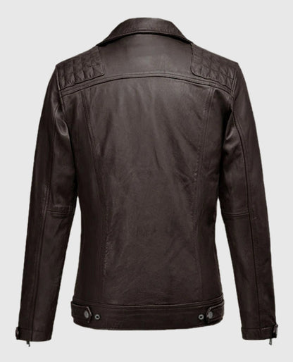 Ironwood Brown Leather Biker Jacket