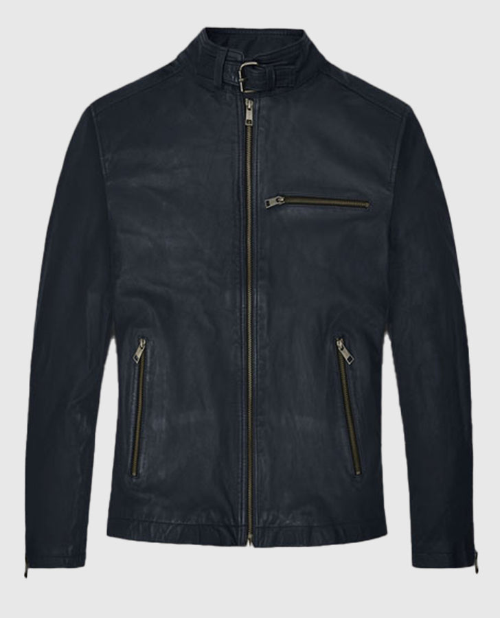 Jim Carrey Blue Leather Jacket