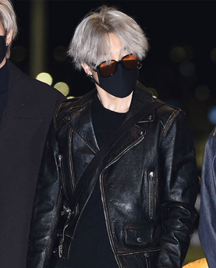 Jimin Biker Leather Jacket