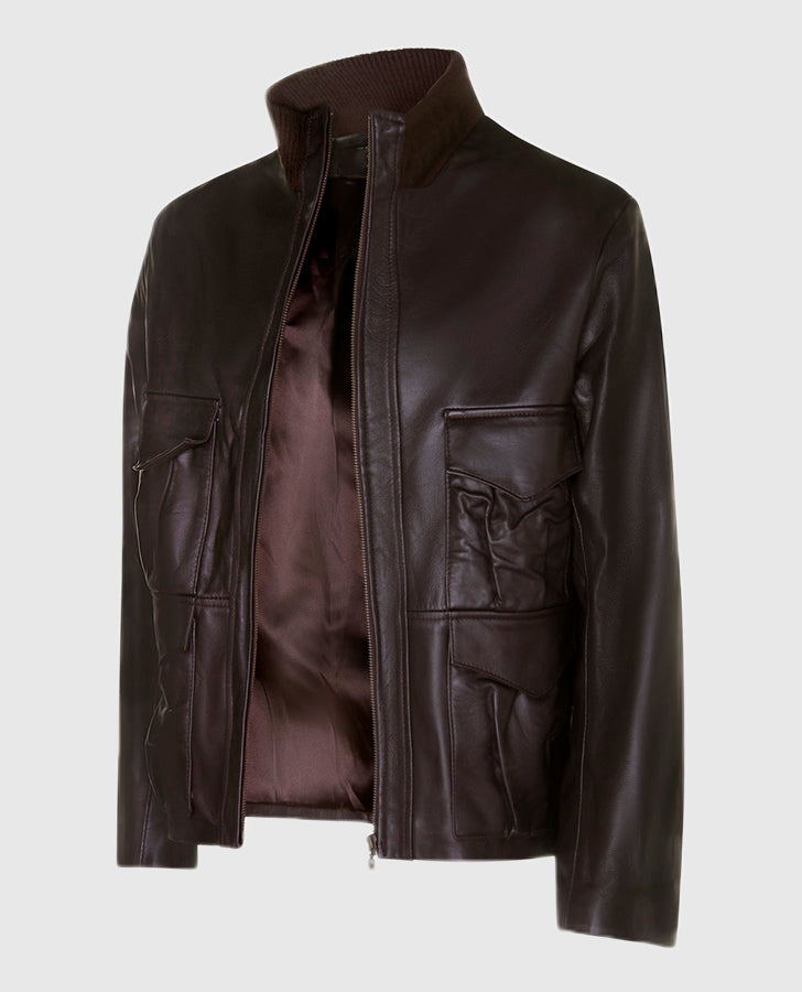 Men's Casino Royale Style Leather Jacket