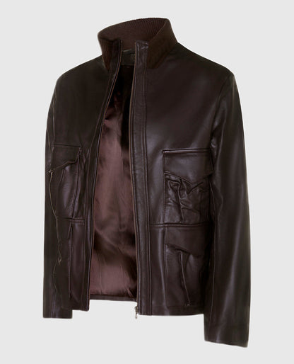 Men's Casino Royale Style Leather Jacket