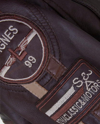 Men's SIZMA Brown Cafe Racer Leather Jacket