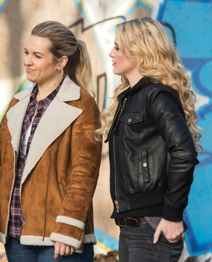 Kathryn Newton Supernatural Black Leather Jacket