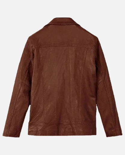 Dauntless Tan Biker Leather Jacket