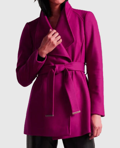The Christmas Quest 2024 Lacey Chabert Wool Coat