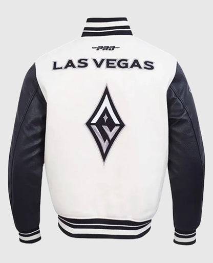 Las Vegas Aces Classics Eggshell/Black Retro Varsity Jacket