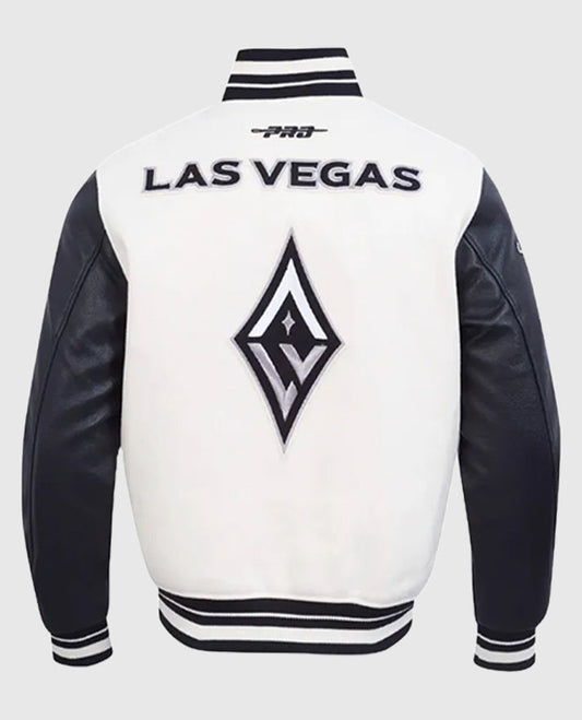 Las Vegas Aces Classics Eggshell/Black Retro Varsity Jacket