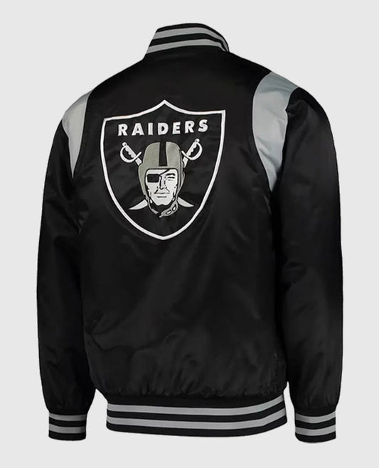 Las Vegas Raiders Prime Time Black/Silver Varsity Jacket