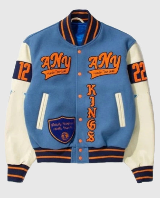LeBron James NBA 22 Blue White Varsity Jacket