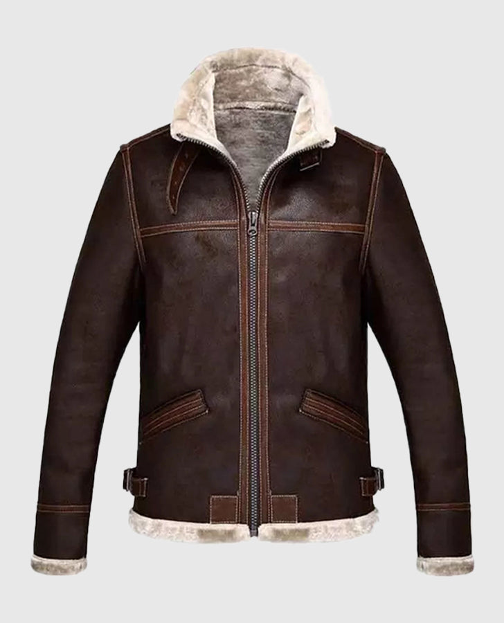 Leon Kennedy Resident Evil 4 Shearling Leather Jacket