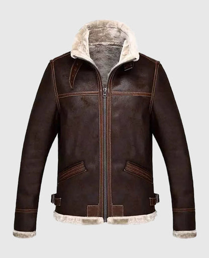 Leon Kennedy Resident Evil 4 Shearling Leather Jacket