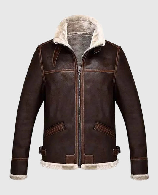 Leon Kennedy Resident Evil 4 Shearling Leather Jacket
