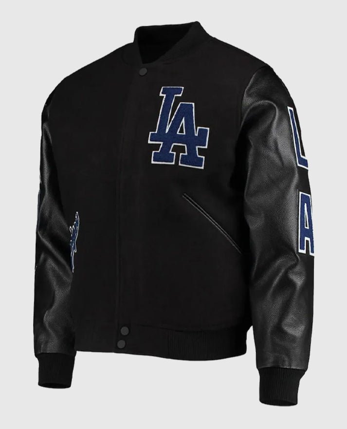 Los Angeles Dodgers Logo Black Varsity Full-Zip Jacket
