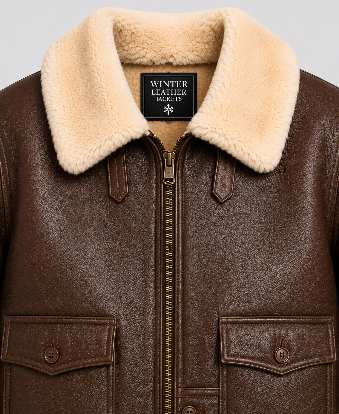 Navy M-445A Flight Brown Shearling Leather Jacket