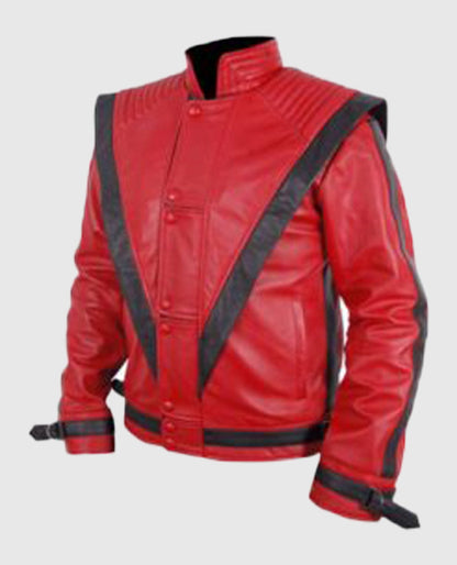 Michael Jackson Thriller Red Leather Jacket