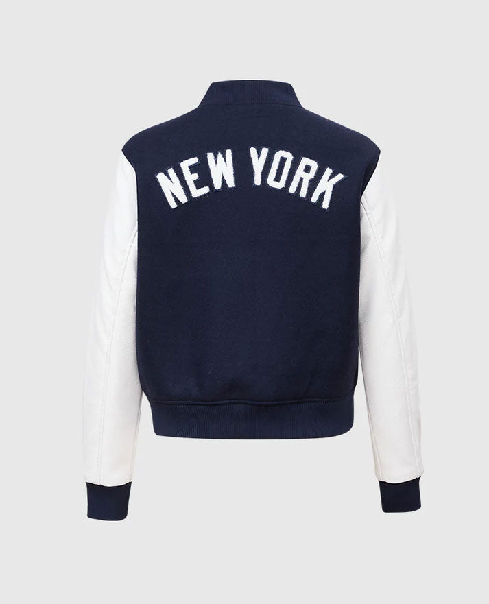 MLB New York Yankees Women's Blue White Varsity Jacket