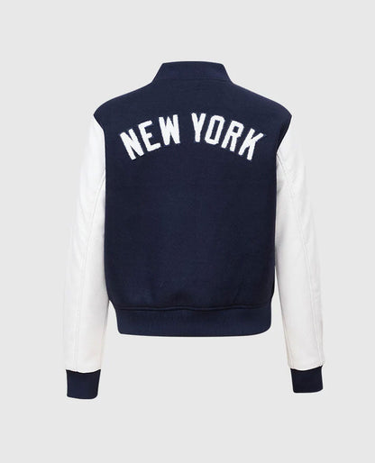MLB New York Yankees Women's Blue White Varsity Jacket